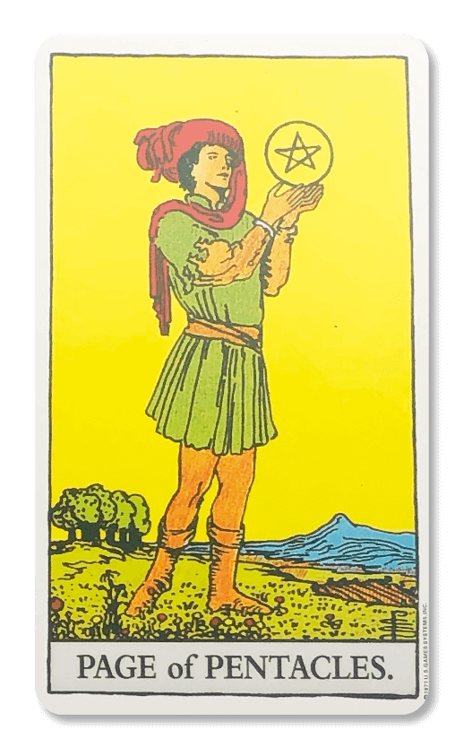 Page of pentacles kort