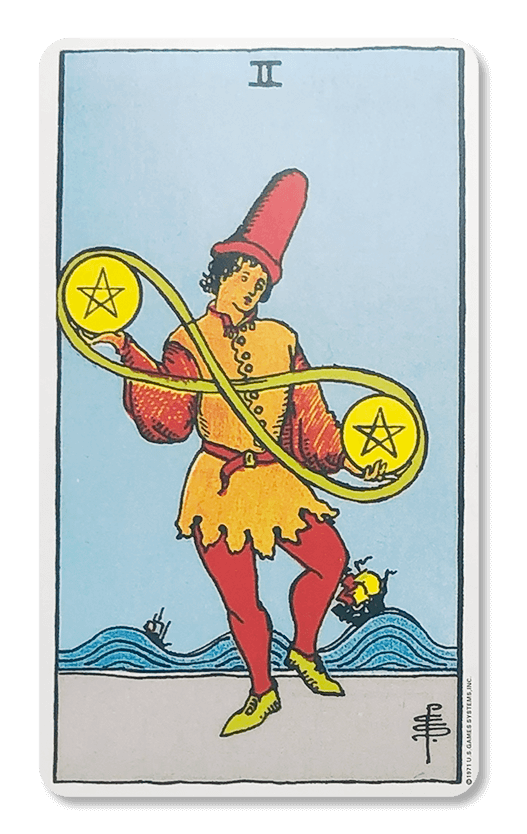Two of pentacles kort