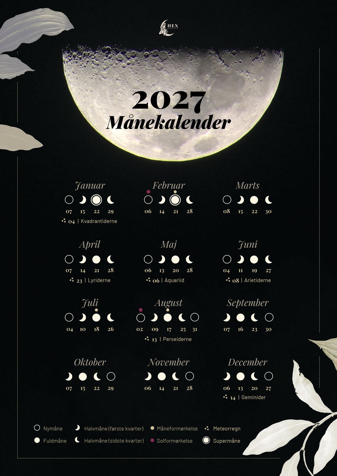 Månekalender 2027 plakat