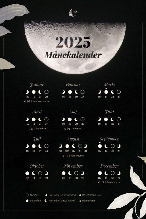 Månekalender 2025 plakat i stor format