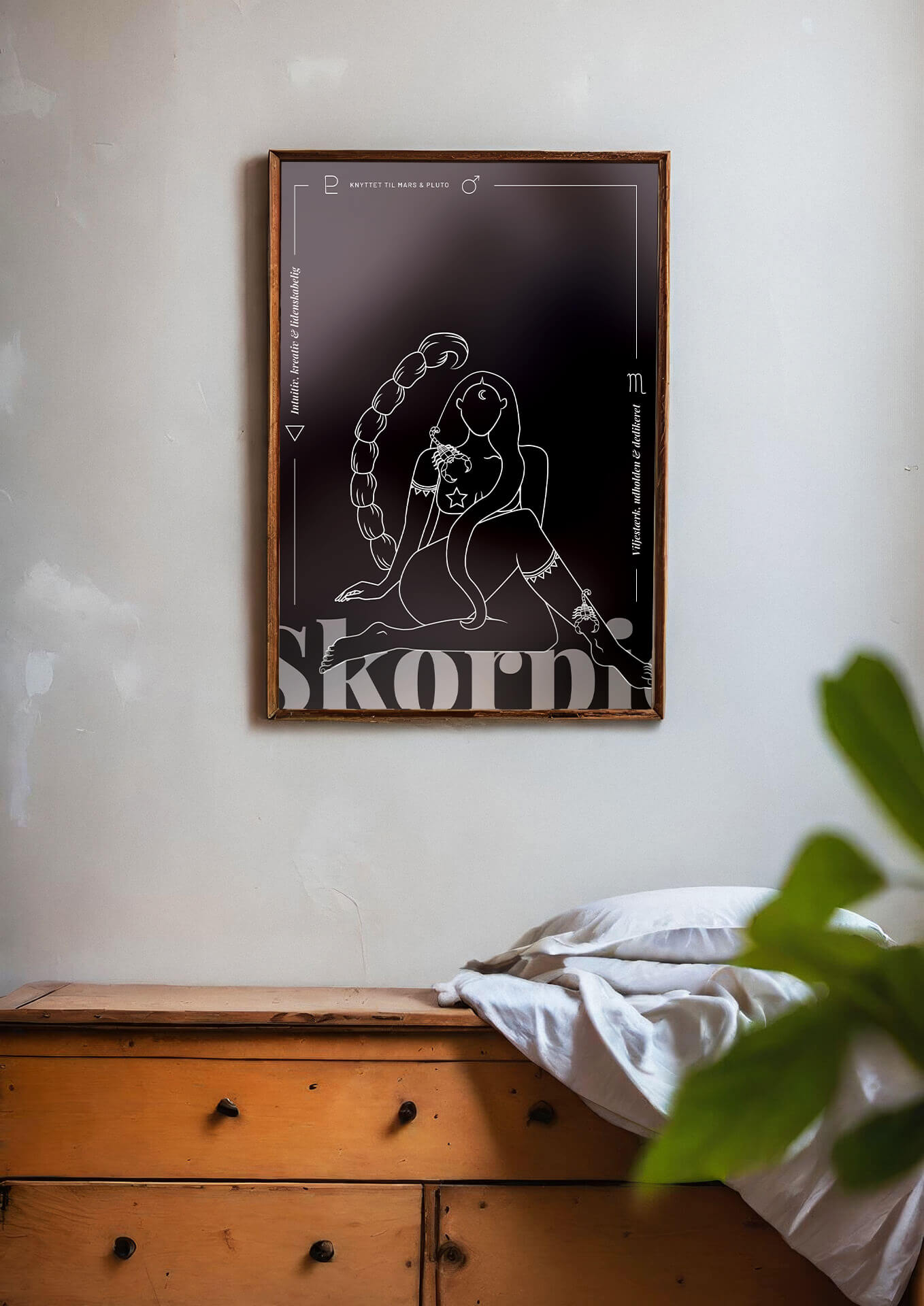 Skorpionen stjernetegn plakat på væggen