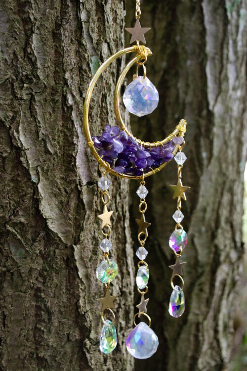 Solfanger uro / Suncatcher med Ametyst krystal