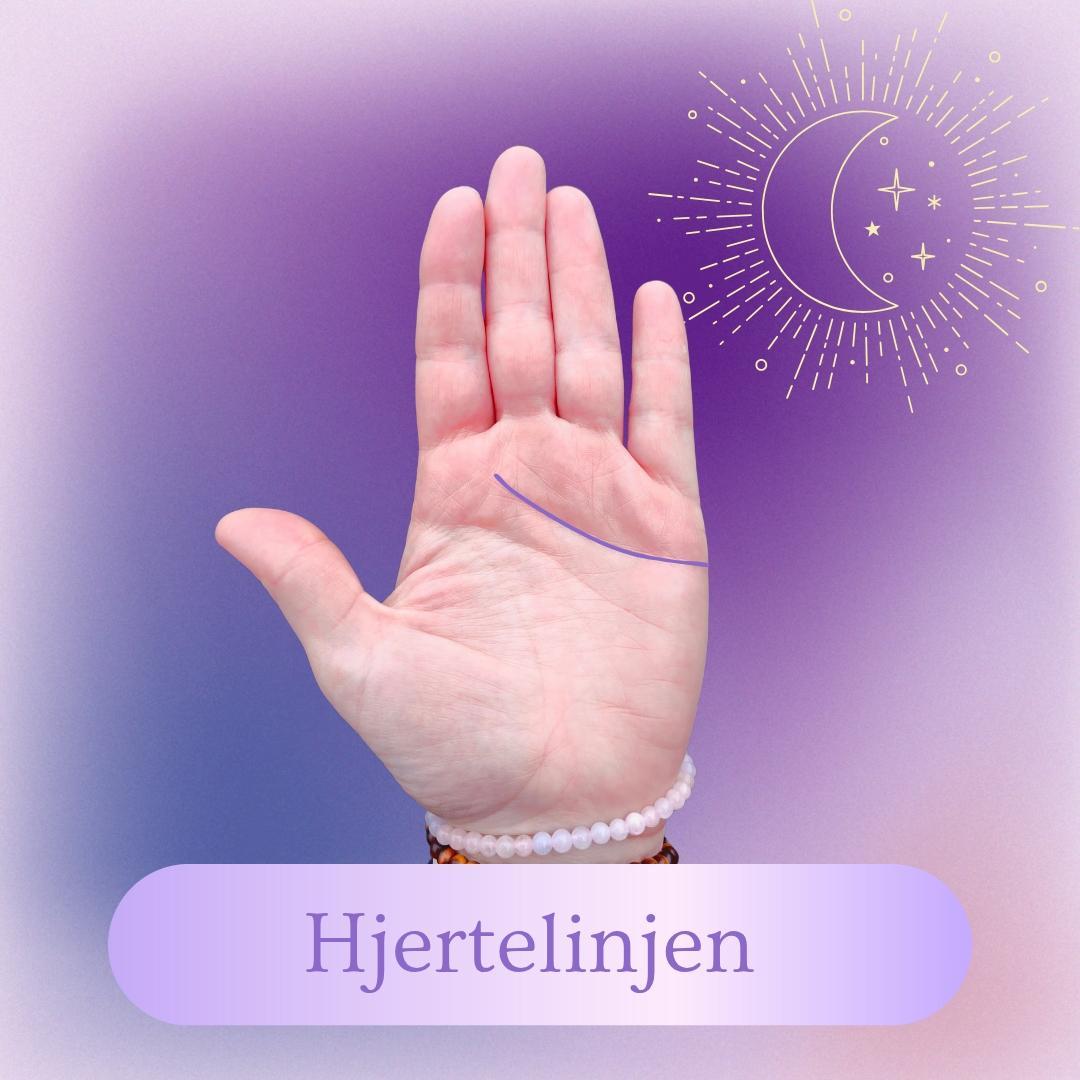 Hjertelinjen vist på hånden